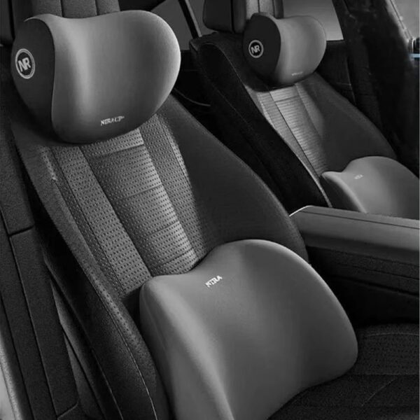 2-Piece Memory Foam Car Headrest & Lumbar Support Set