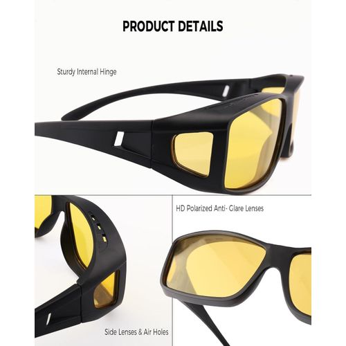 2pcs Anti-Glare Night Vision Driver Glasses Set