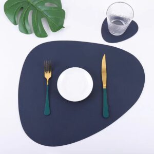 12-piece leather table mat set
