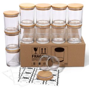 12-Piece Premium Glass Spice & Herb Jar Set
