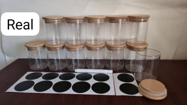 12-Piece Premium Glass Spice & Herb Jar Set