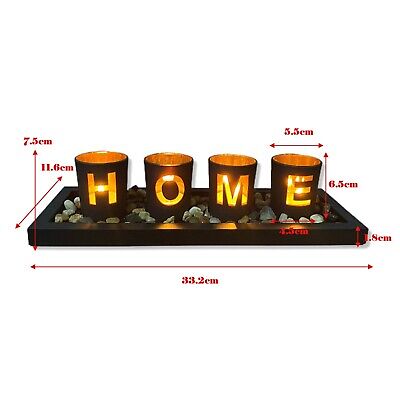 HOME - branded 4pc glass candle holder set